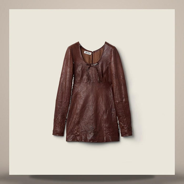 Miu Miu Leather Midi Dress MPB375 19E6 F0201