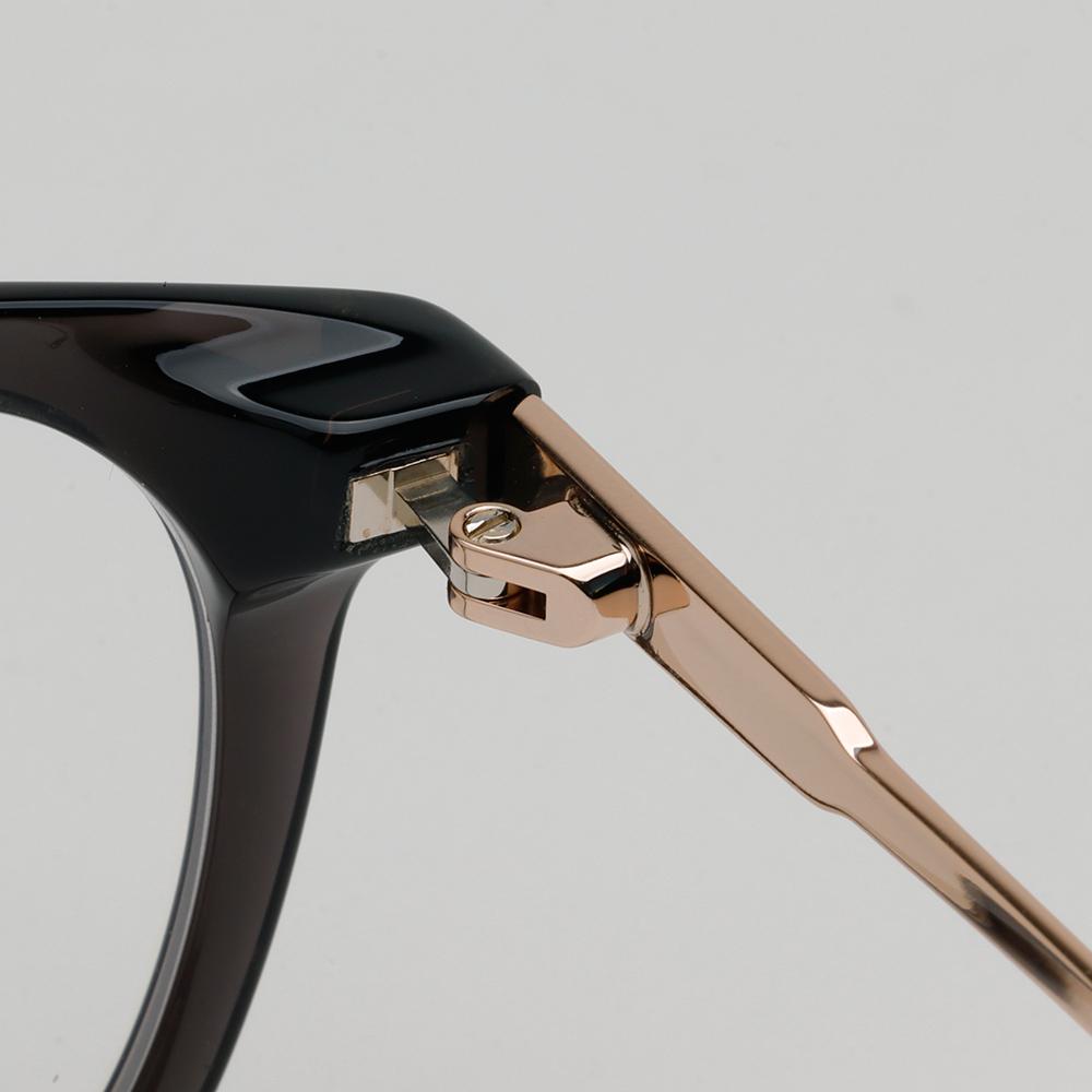 TOM FORD Blue Light Blocking Clear/Black Round Metal Combo Eyeglasse TF5905B 005
