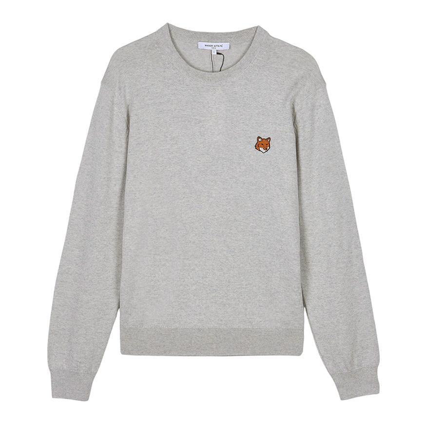 Maison Kitsune Men’s Merino Wool Fox Head Crewneck Sweater N PM00801 KT1181 H120