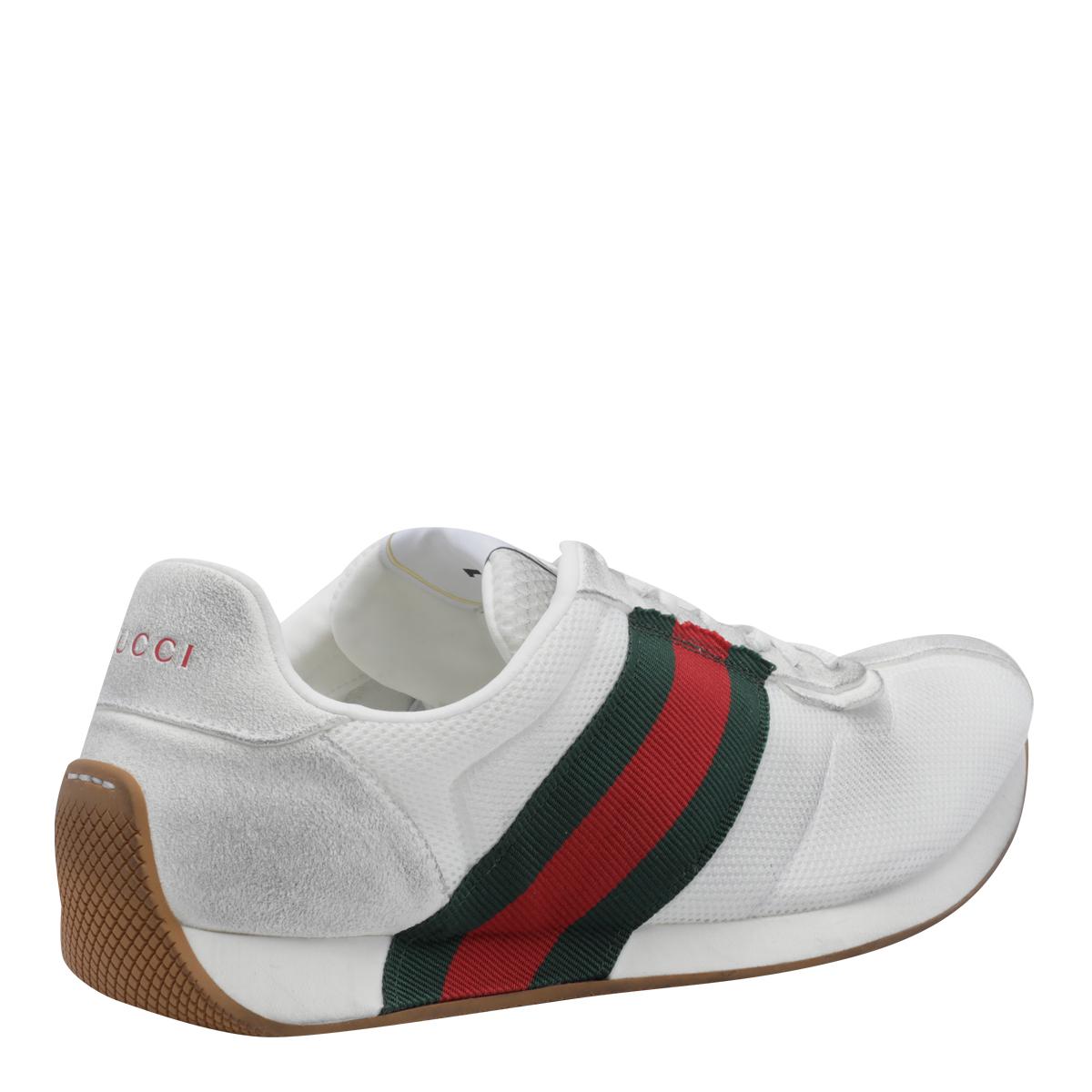GUCCI White Leather Low-Top Sneakers