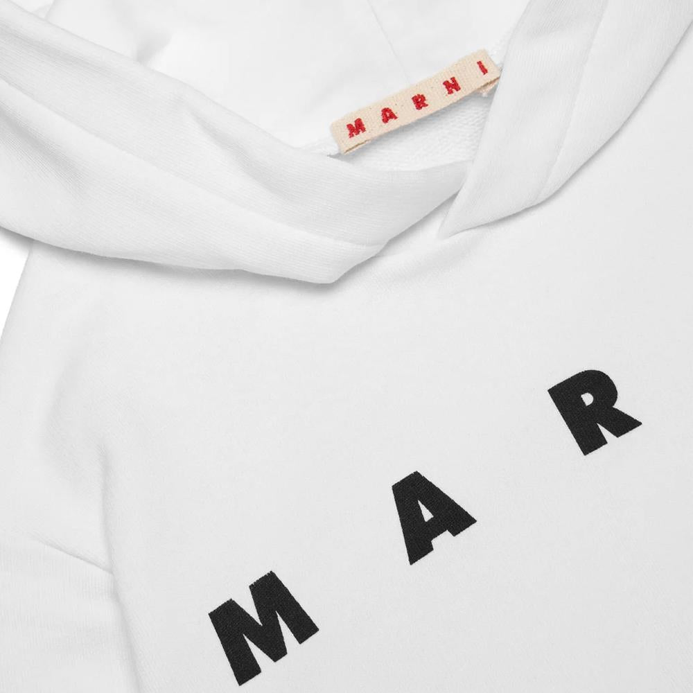 Marni Women’s Kids Print Hoodie Sweatshirt White Cotton