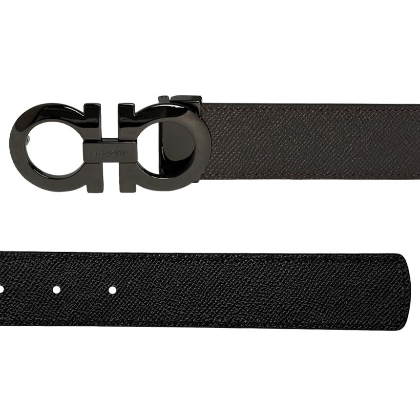 Ferragamo Men’s Leather Gancini Belt 675542 689112