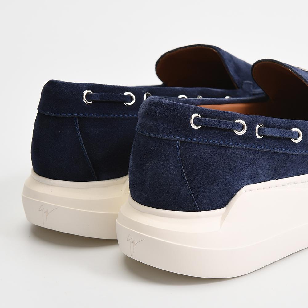 Giuseppe Zanotti Conley String Suede Slip-On Sneakers Blue