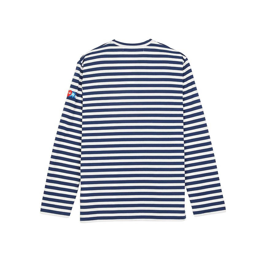Comme des Garcons Invader Double Wappen Stripe Men’s Long Sleeve T AZ T332 051 1
