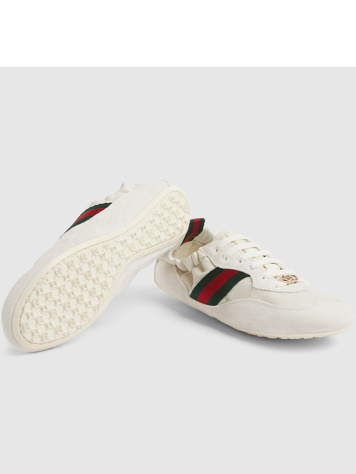 GUCCI White Leather Low-Top Sneakers