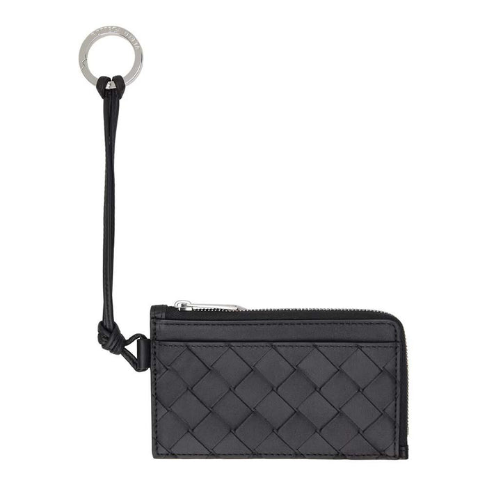 Bottega Veneta Intrecciato Black L Zip Card Holder