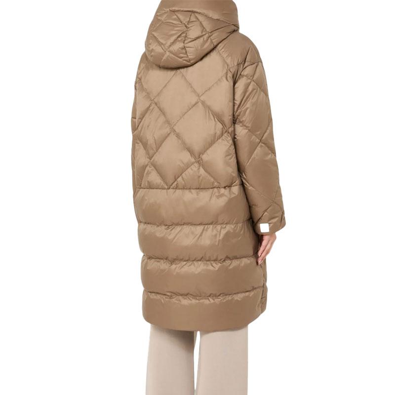 Max Mara The Cube Treffe Hooded Midi Puffer Jacket Camel 262949 6085600 050