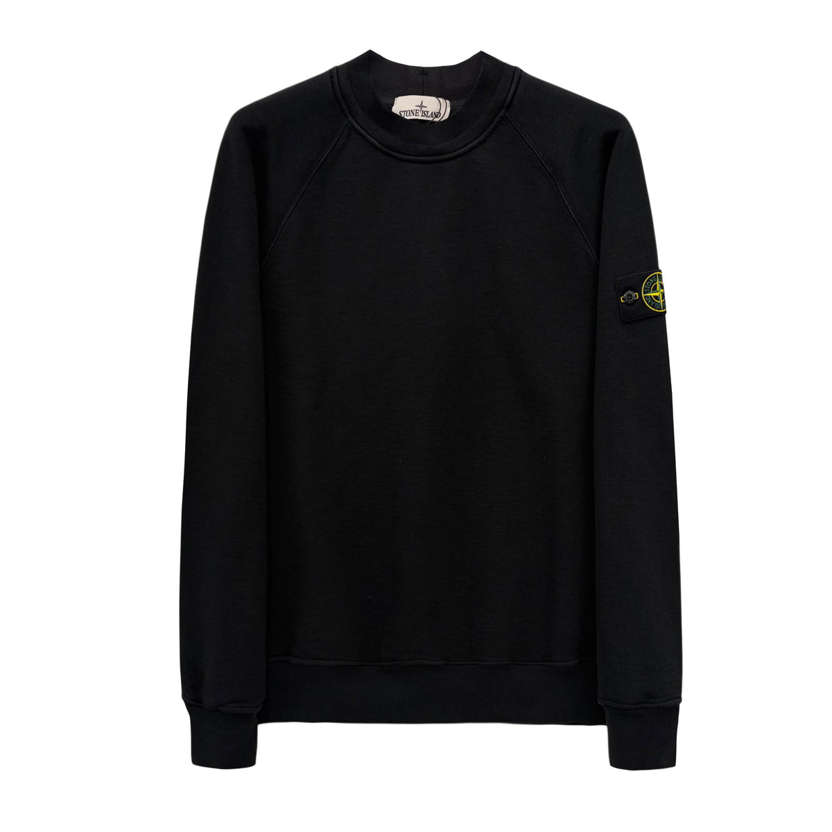 STONE ISLAND Heavy Cotton Woven Patch Sweatshirt Black Men