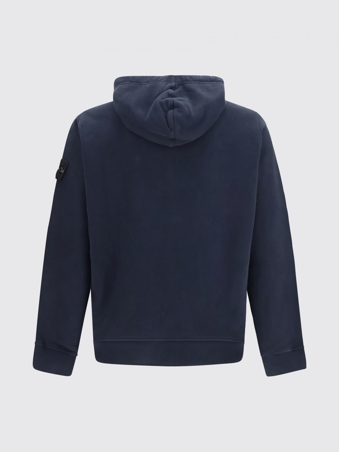 STONE ISLAND Black Cotton Pullover Hoodie