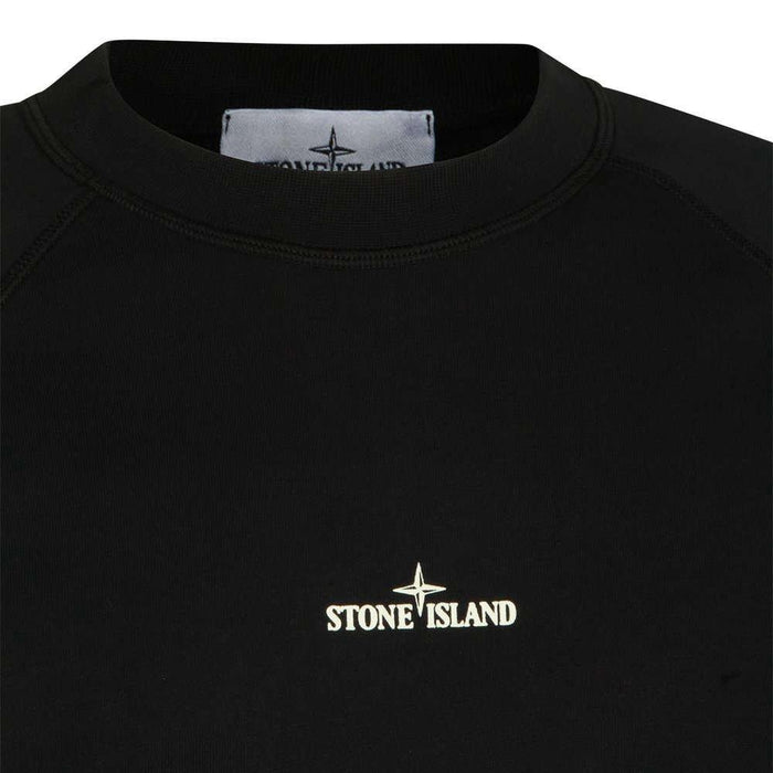 STONE ISLAND Logo Print Black Sweatshirt Unisex