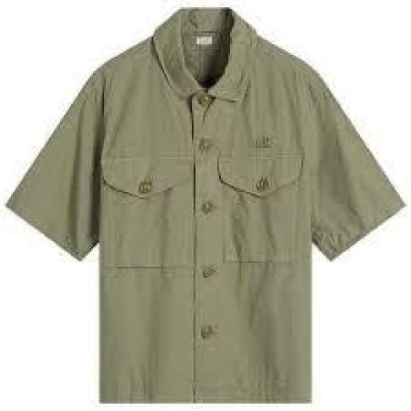 CP Company Poplin Short Sleeve Overshirt Green Men’s Shirt