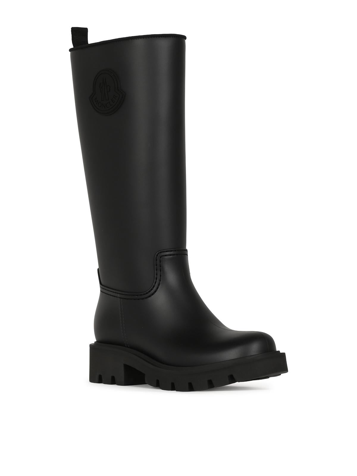 Moncler Black Leather Mid-Calf Boots