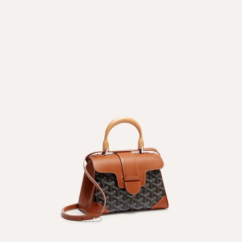 GOYARD Soft Saigon Mini Tote Bag Brown Black Tan SAIGON MINTY 01 CL 03 P