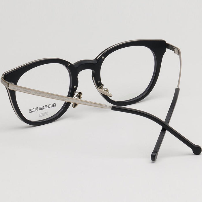 Cutler and Gross Matte Black Acetate Square Eyeglass Frames Unisex CG1275 003