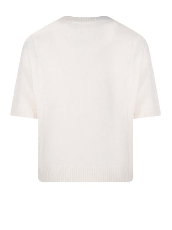 GANNI Round Neck Knit Sweater A1070093135 EGRET DOM