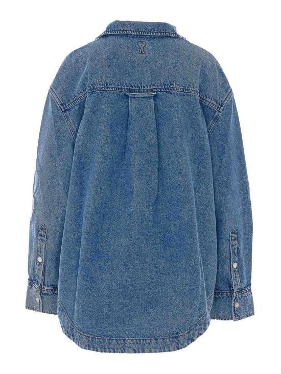 AMI Used Blue Denim Jacket for Men