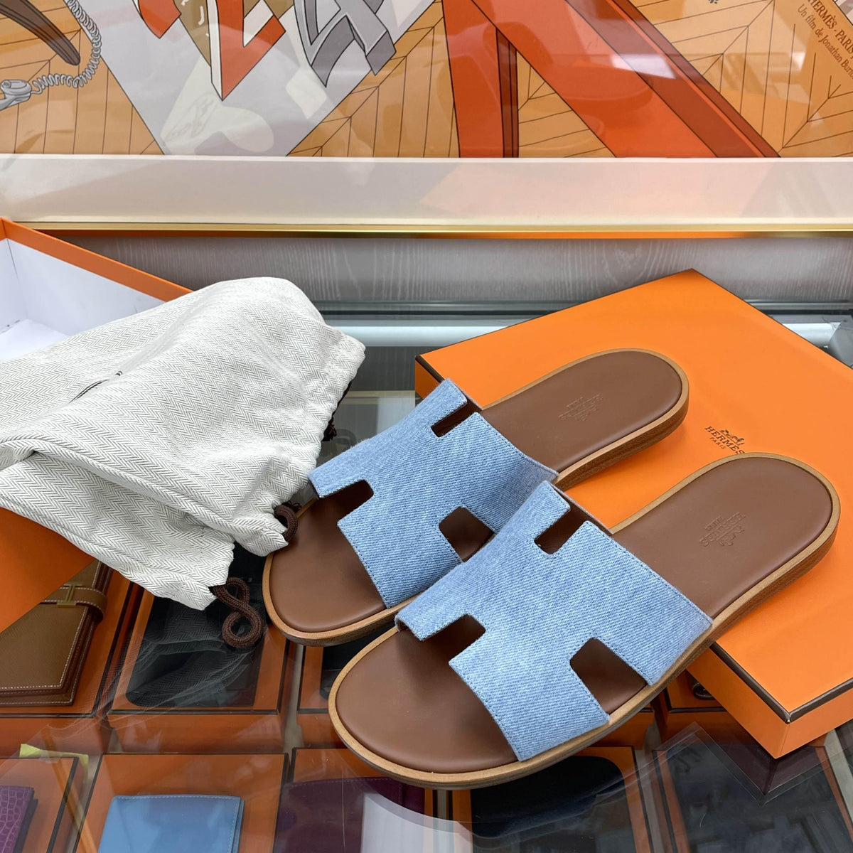 HERMES Izmir Men’s Denim Slide Sandals