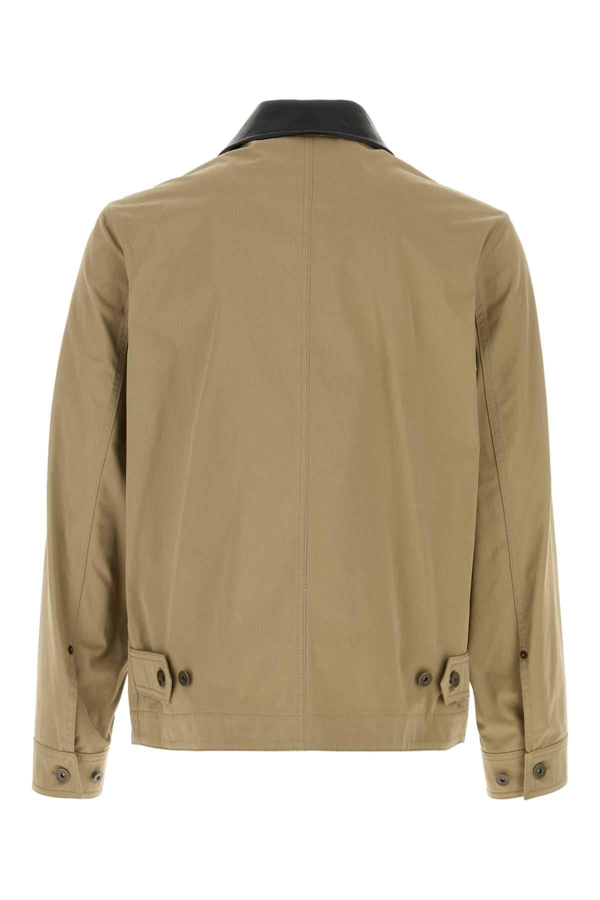 BURBERRY Black Wool Blend Zip-Up Jacket for Men
