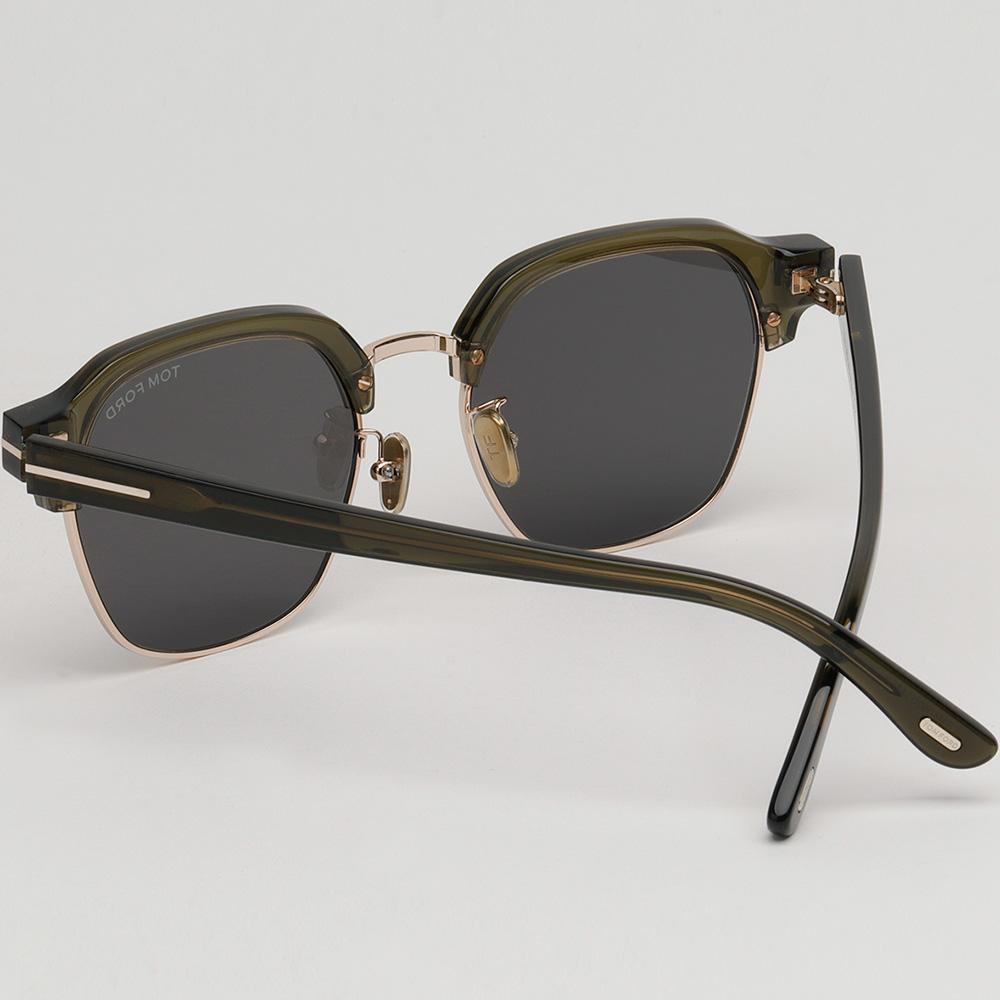 TOM FORD Dark Gray Gold Semi-Rim Browline Sunglasses Unisex TF1166K 96A