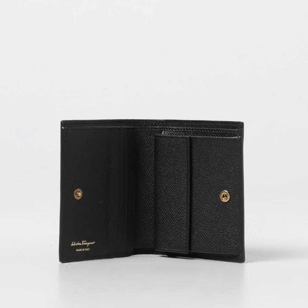 Ferragamo Gancini Compact Leather Wallet for Women