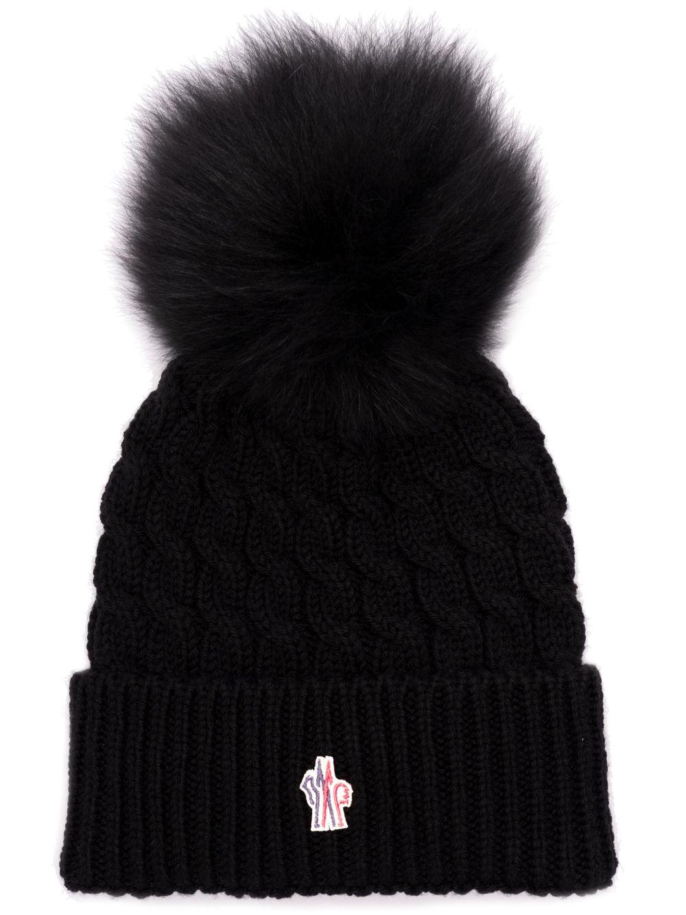 Moncler Black Wool Beanie Hat
