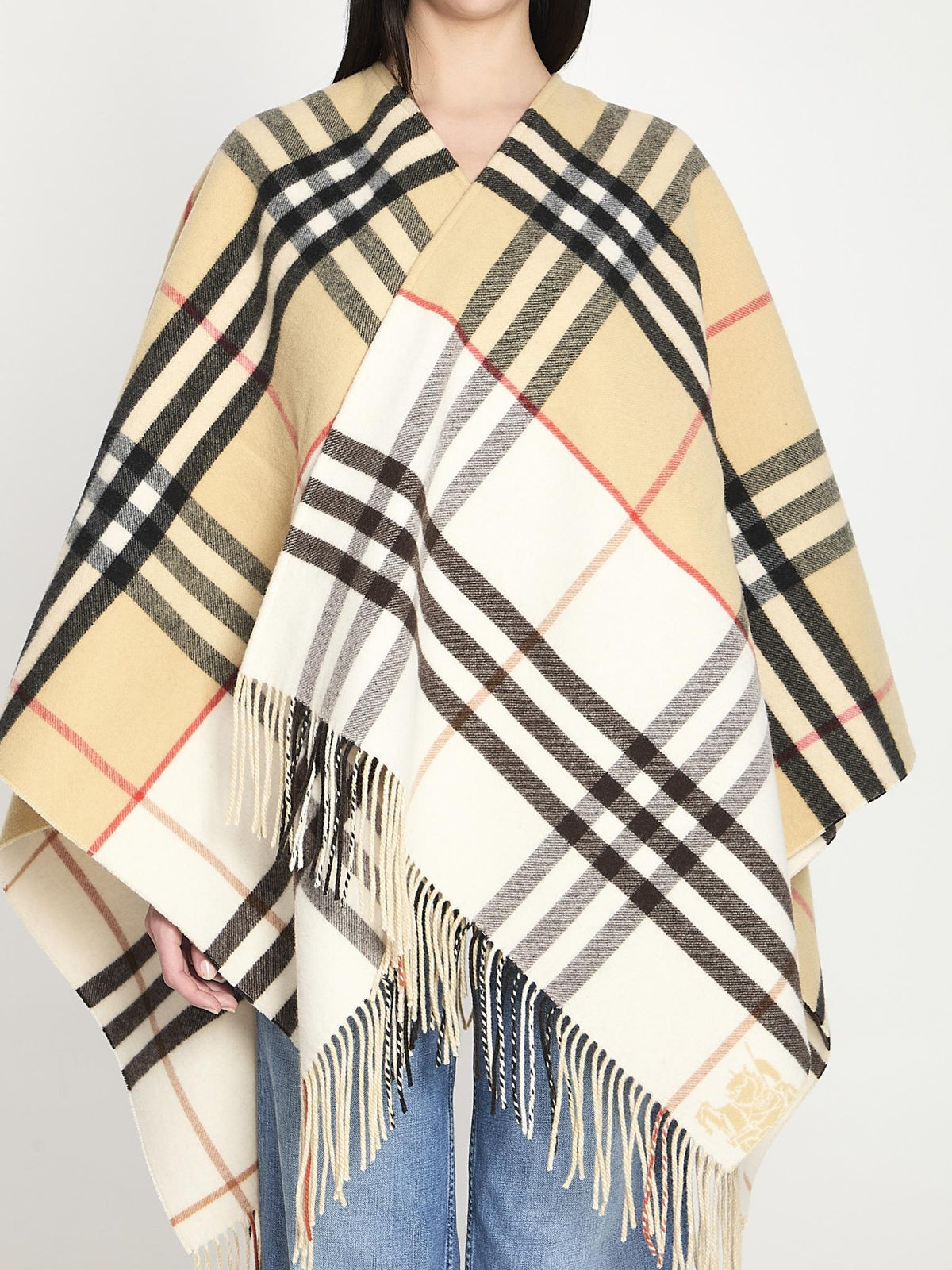 BURBERRY Wool Cape Coat Black