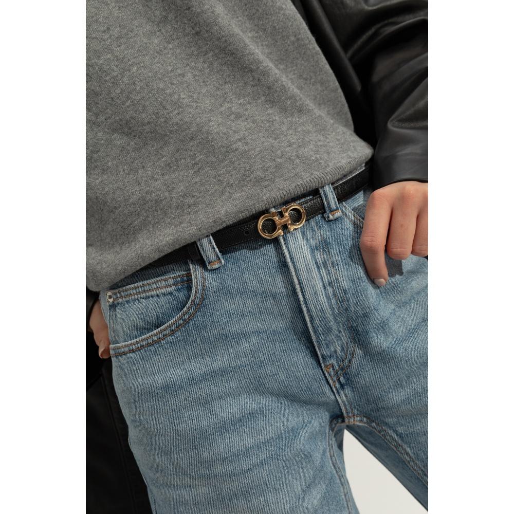 Ferragamo Gancini Leather Belt Women’s Black Accessory