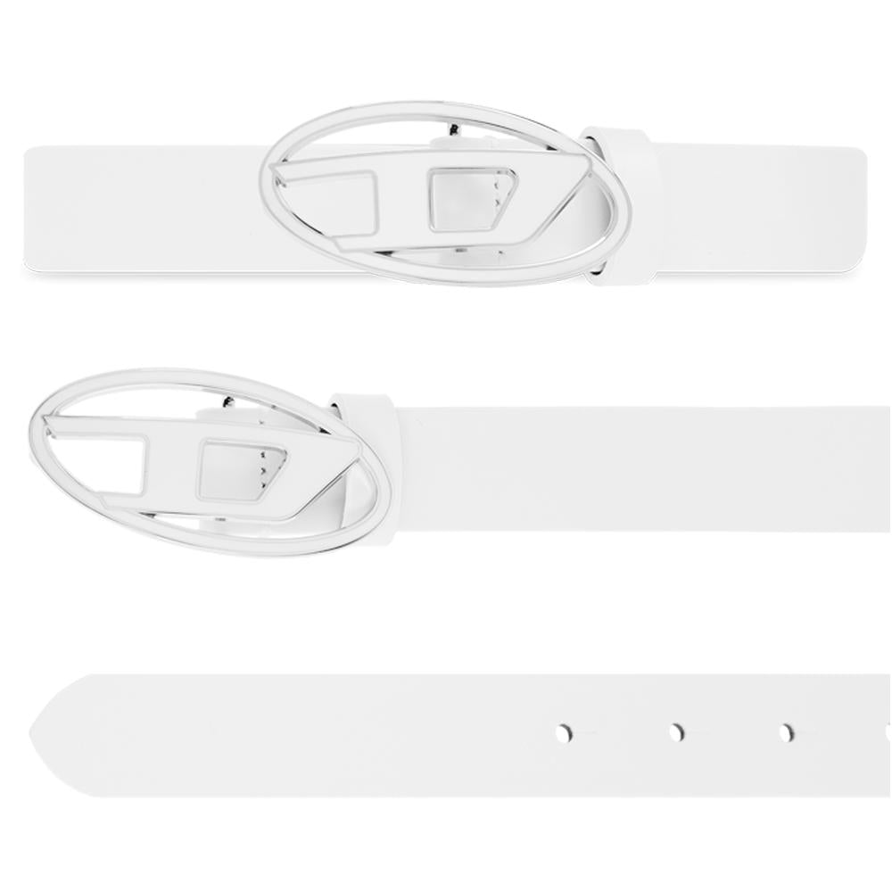 DIESEL Silver Buckle Slim Belt for Women X09716 P1245 T1003
