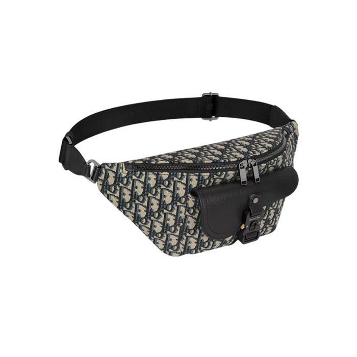 DIOR Saddle Belt Bag Black Leather Crossbody Waist Pack 1ADBO084YKS H27E
