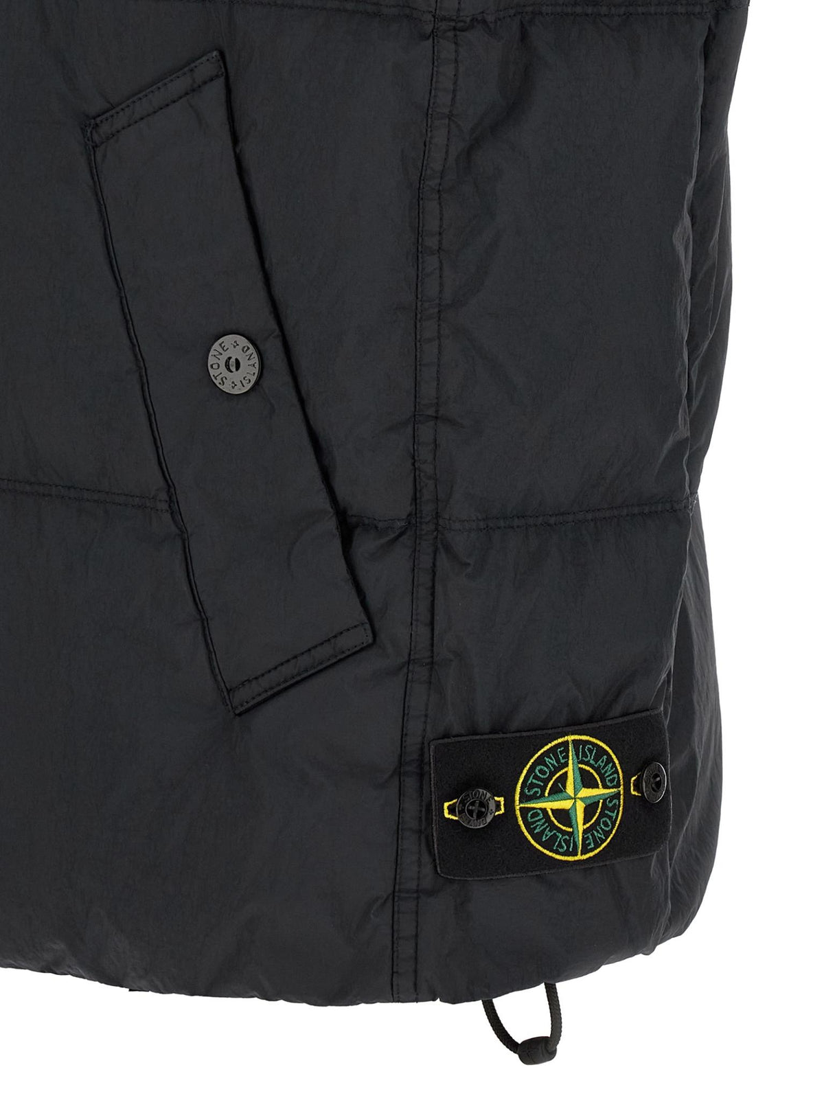 STONE ISLAND Black Nylon Down Puffer Vest