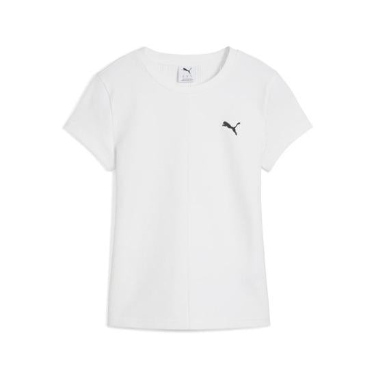 PUMA Short Sleeve T-Shirt White Women’s Cotton Crewneck 629766 02