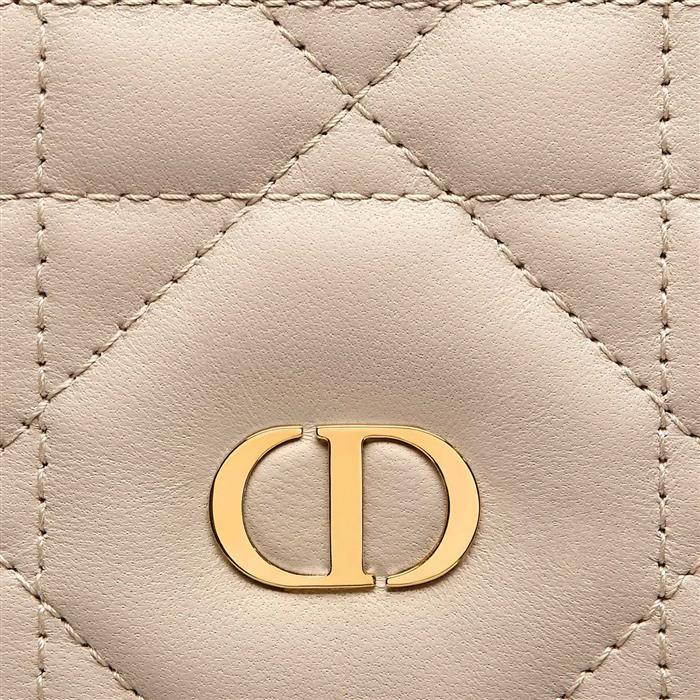 DIOR Miss Caro Leather Passport Holder Wallet Gray