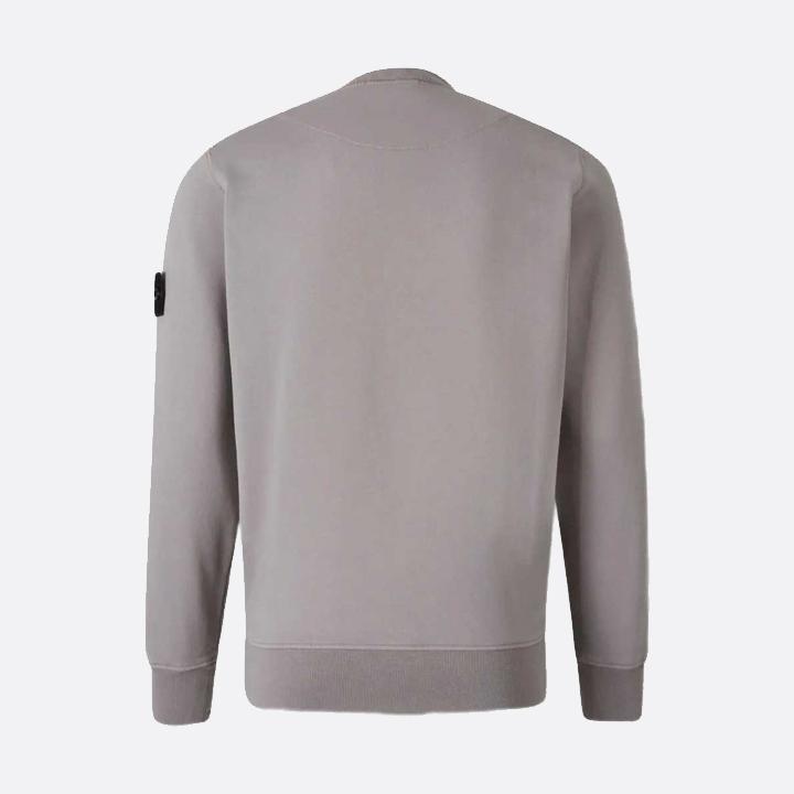STONE ISLAND Grey Fleece Crewneck Sweatshirt Men L2S156100060 S0051 V0060