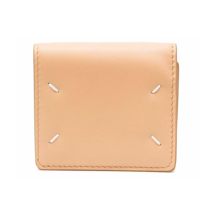 Maison Margiela Apricot Signature Stitch Trifold Mini Wallet