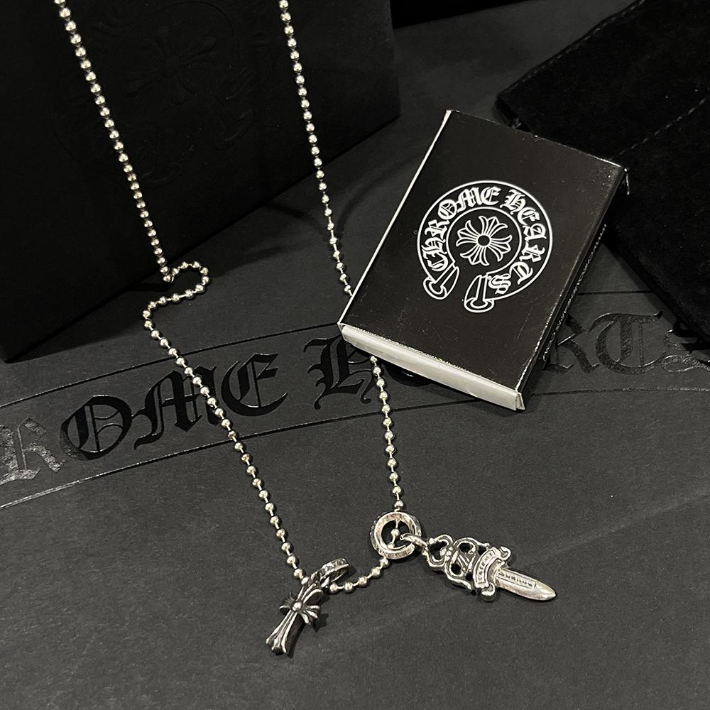 Chrome Hearts Tiny Cross Babyfat CH Charm Pendant Necklace