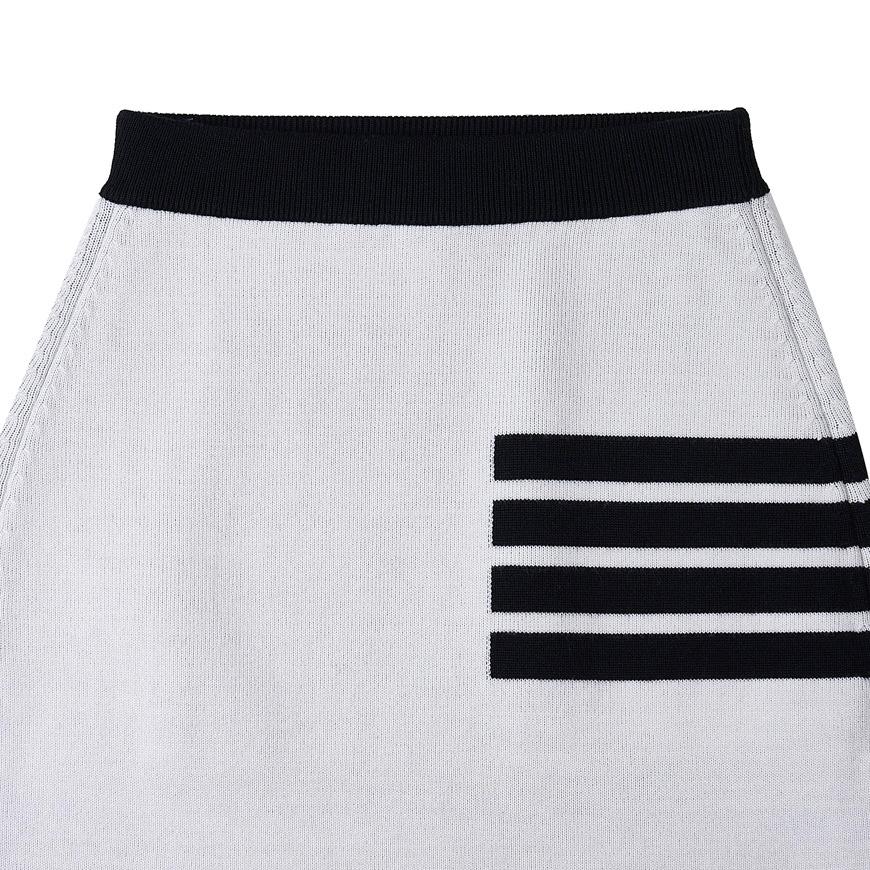 THOM BROWNE Women’s 4-Bar Stripe Wool Long Skirt