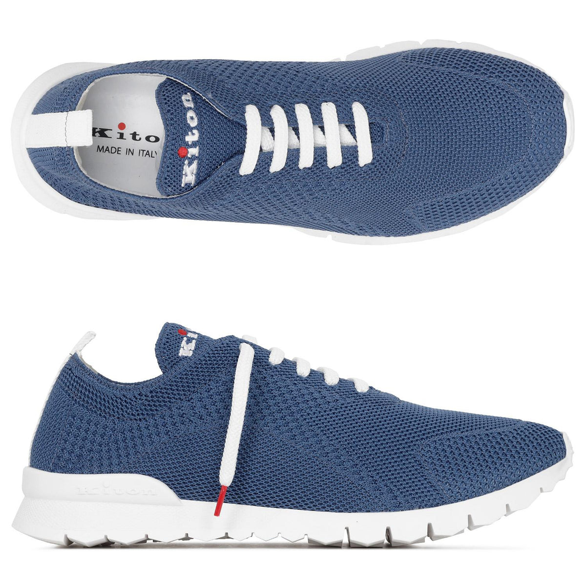 Kiton Blue Mesh Low-Top Sneakers USSFITSN 0130401