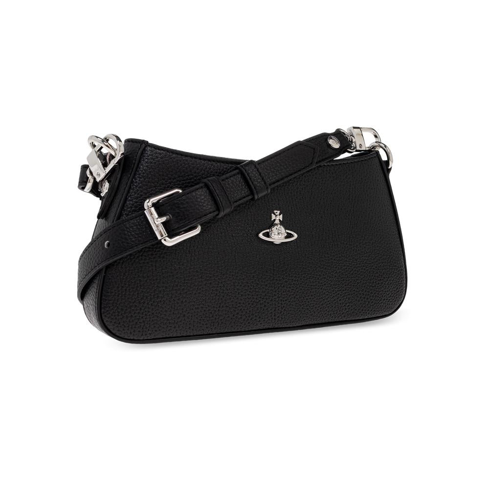 Vivienne Westwood ORB Logo Tasha Shoulder Bag Black 5801000JW S000D N403