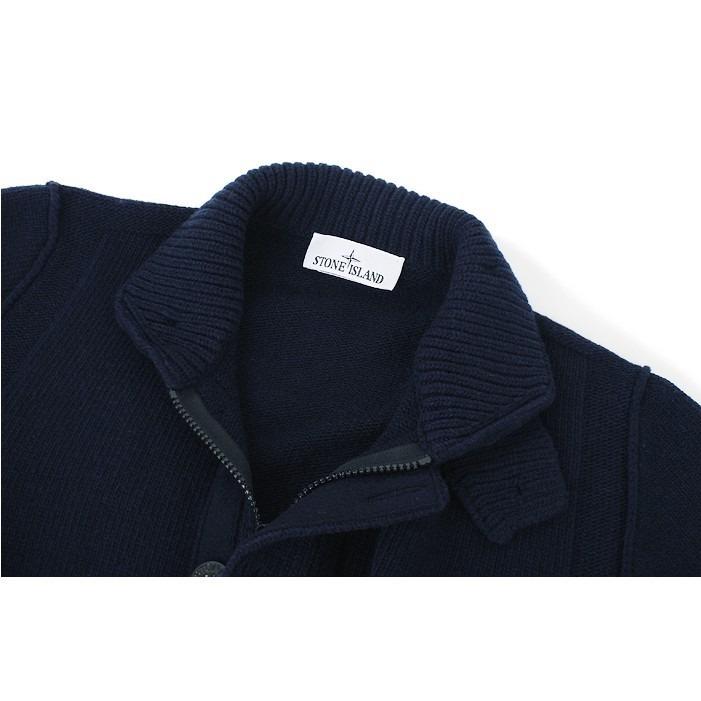 STONE ISLAND Navy Full-Zip Knit Cardigan Jacket Men K2S15 5100047 S00A3 V0020