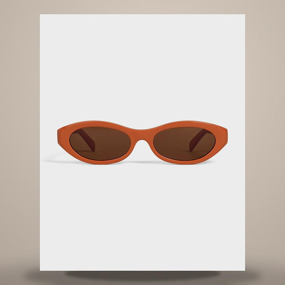 CELINE Triomphe Mini 02 Terracotta Acetate Sunglasses 4S353CPLB 18TA