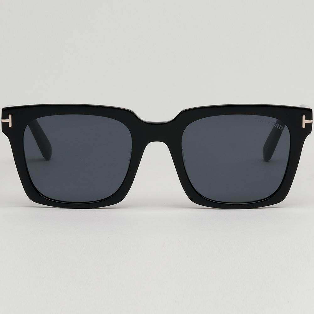 TOM FORD Black Bold Square Acetate Sunglasses Asian Fit Unisex TF1162K 01A
