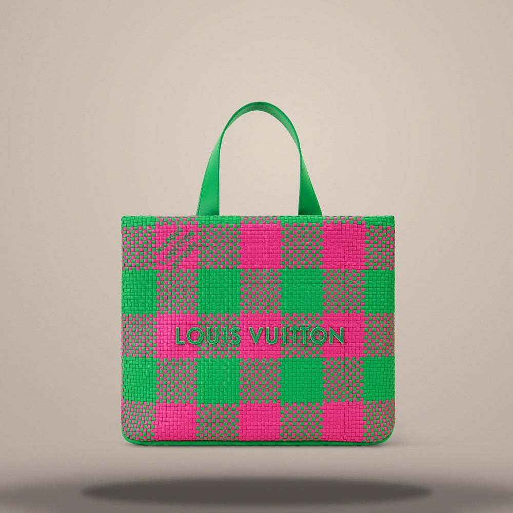 Louis Vuitton Mini Shopper Tote Pink Green Tote Bag N40891
