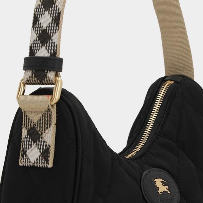 BURBERRY Horseshoe Crescent Crossbody Bag Black