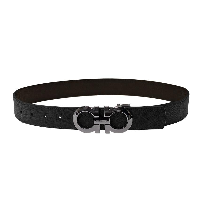 Ferragamo Men’s Leather Gancini Belt 675542 689112