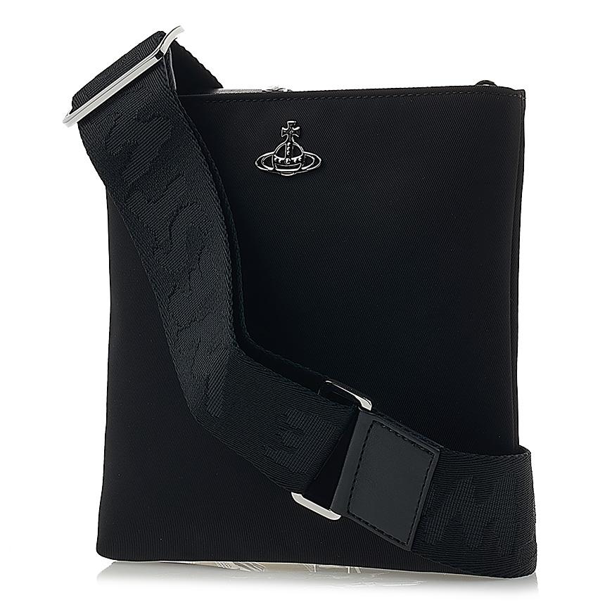 Vivienne Westwood Men’s Square Crossbody Bag Black Leather