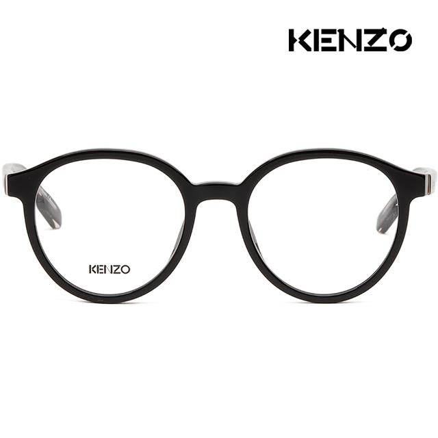 KENZO Round Black Acetate Eyeglass Frames Unisex KZ50103I 001