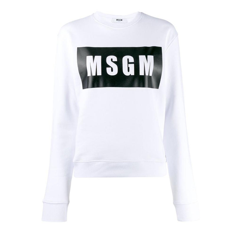 MSGM Women’s Fleece Lined Long Sleeve Sweatshirt White