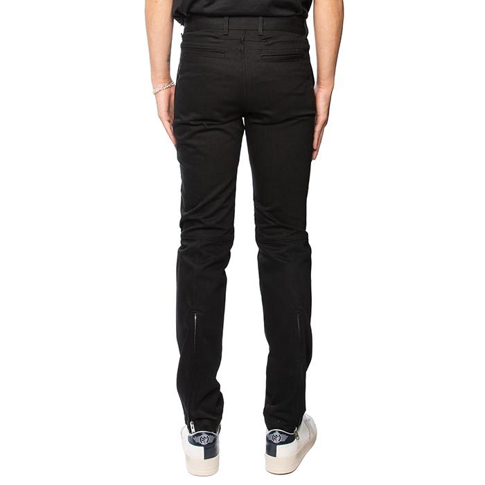 GIVENCHY Leather Zip Detail Black Jeans