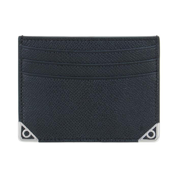 Ferragamo Slim Gancini Leather Card Holder Wallet Black