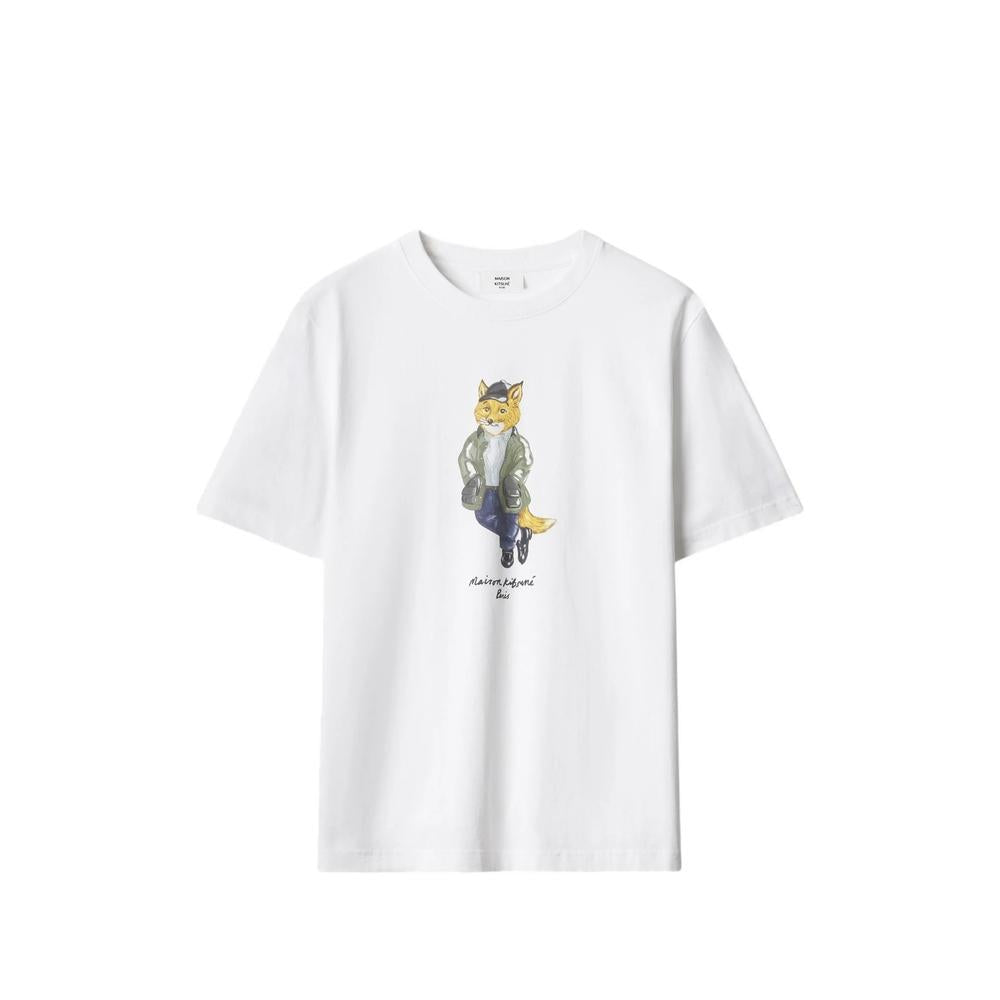 Maison Kitsune White Short Sleeve T-Shirt for Men